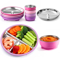 Havawish 8-piece suction plates and bowls set keeps meals steady at the table.