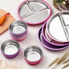 Havawish 9-inch stainless steel plate with suction for stable toddler meals.