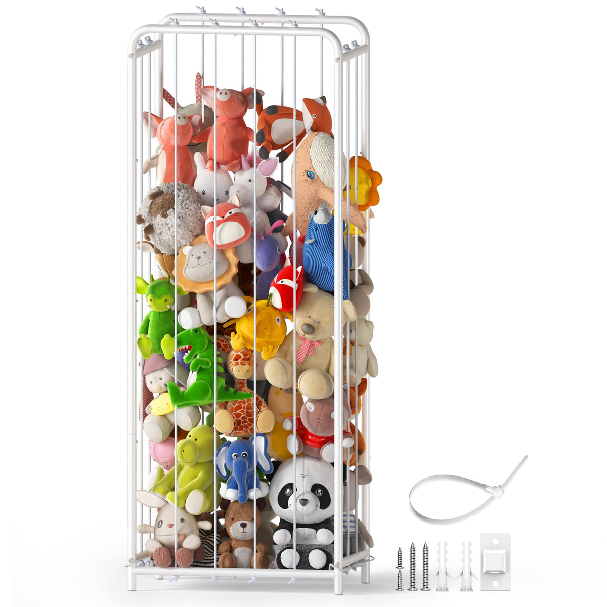HAVEDAWN all-metal stuffed animal storage shows durability and spacious plush toy capacity.