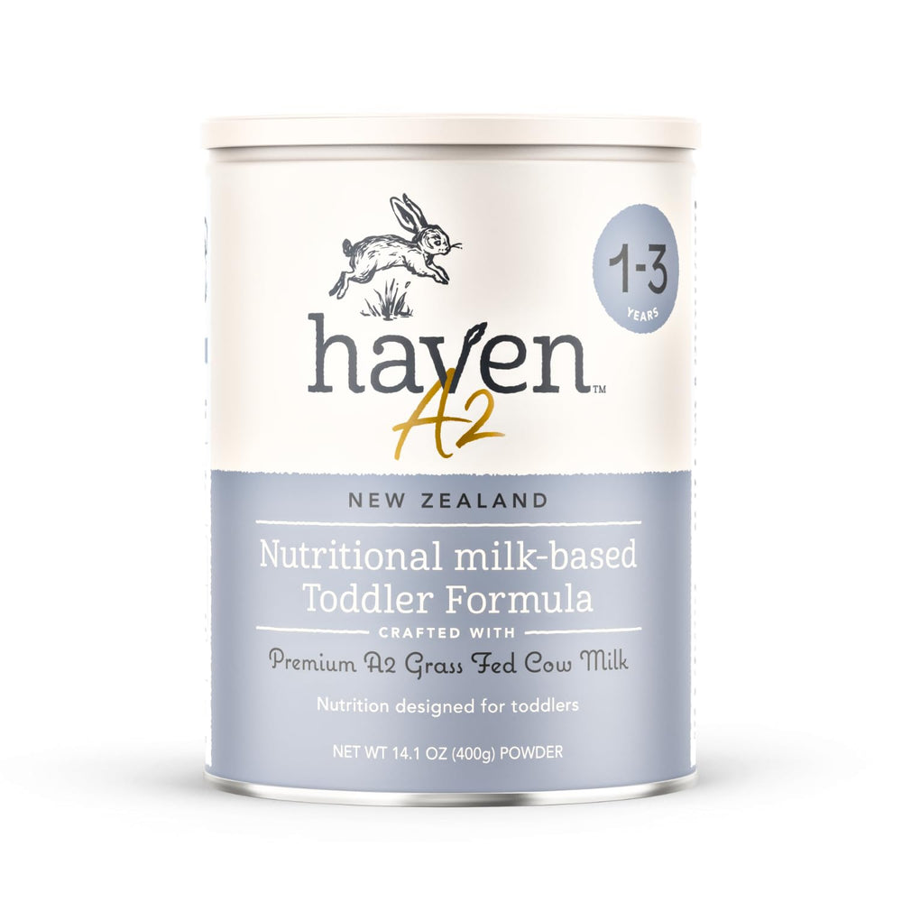 Haven A2 toddler formula can showing grass-fed nutrition for gentle daily feeding.