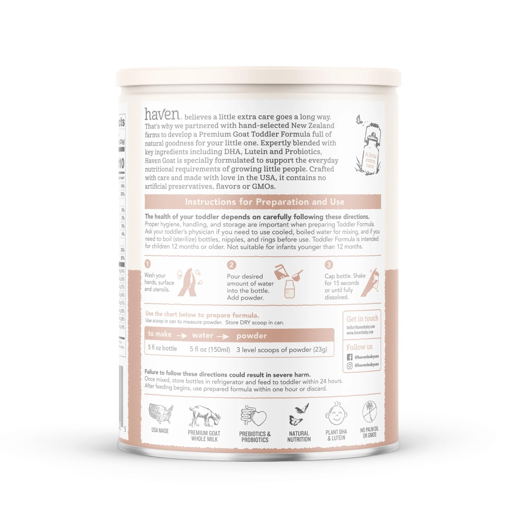 USA-made promise seal communicates Farm to Formula care.