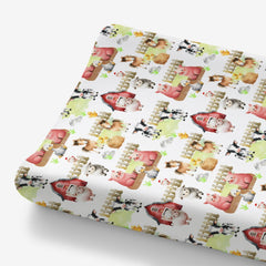 HawSkgFub barn life pattern changing pad cover for cozy diaper changes.