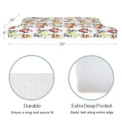HawSkgFub cow-chicken-pig-horse print changing pad cover keeps pad clean.