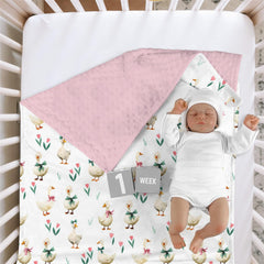 HawSkgFub Goose Pink Bow Ribbon mink side pattern for playful nursery style