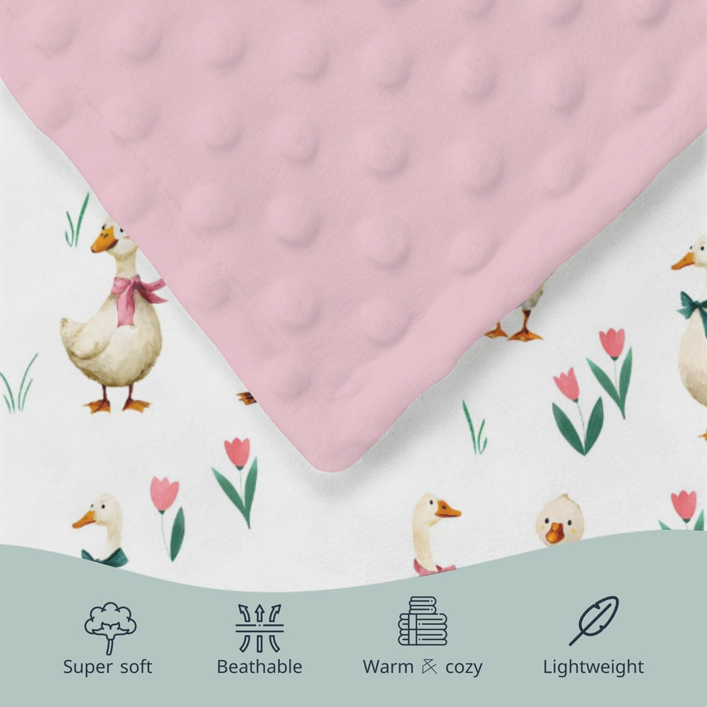 HawSkgFub Goose Pink Bow Ribbon size 30x40 fits cribs and car seats