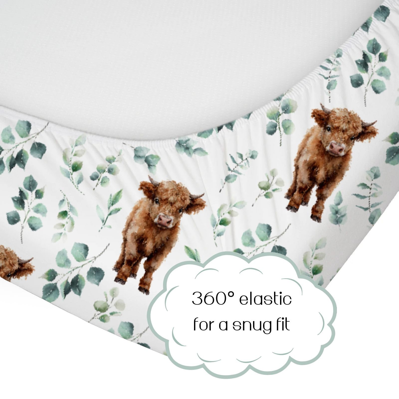 HawSkgFub snug-fit crib sheet with elastic bands ensures smooth, secure changes