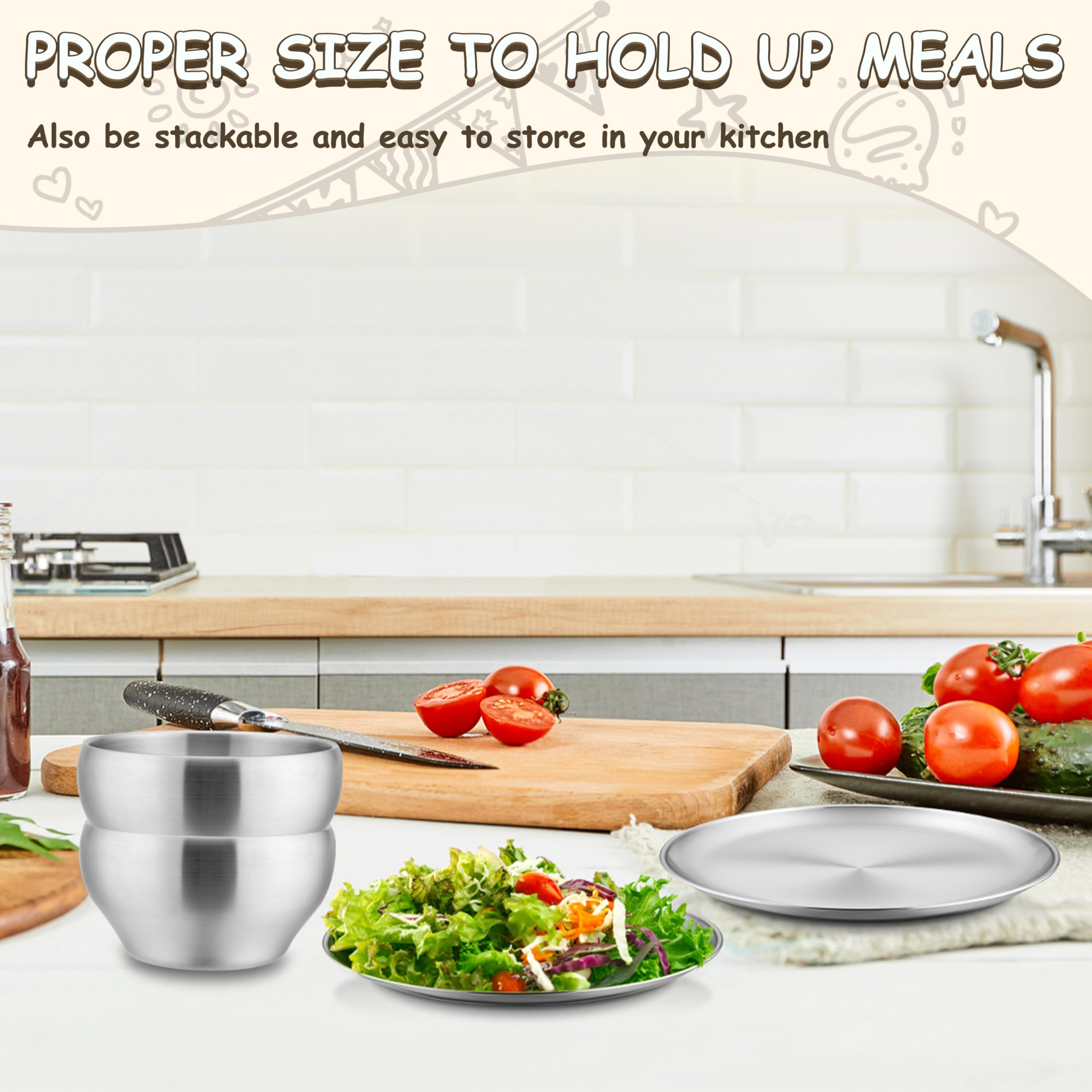 HaWare 8-piece stainless steel set ideal for camping and travel.