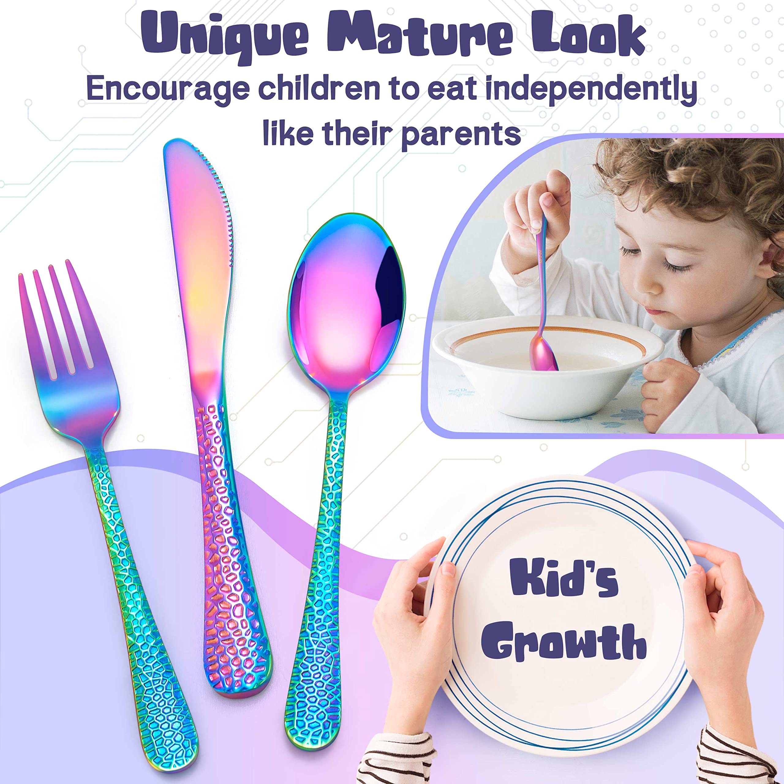 HaWare hammered-pattern flatware adds visual appeal at meals.