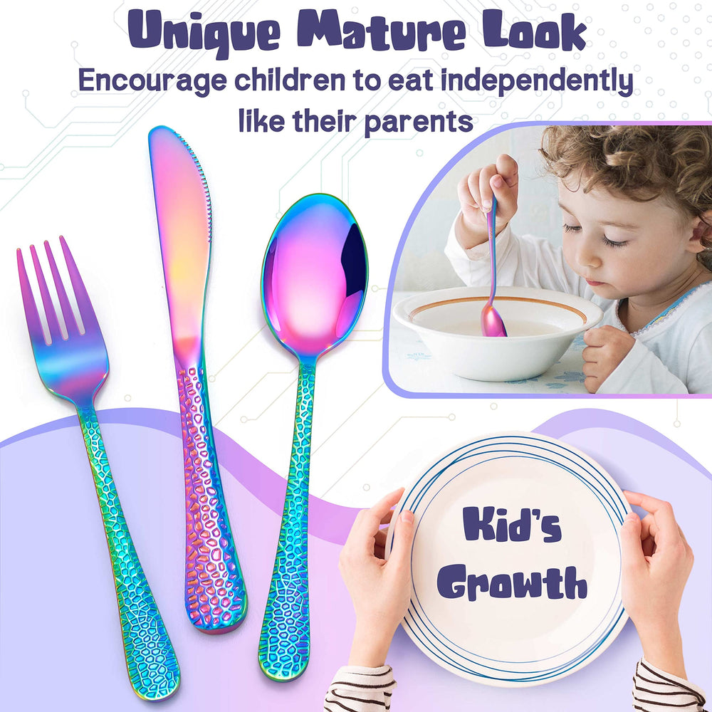 HaWare hammered-pattern flatware adds visual appeal at meals.