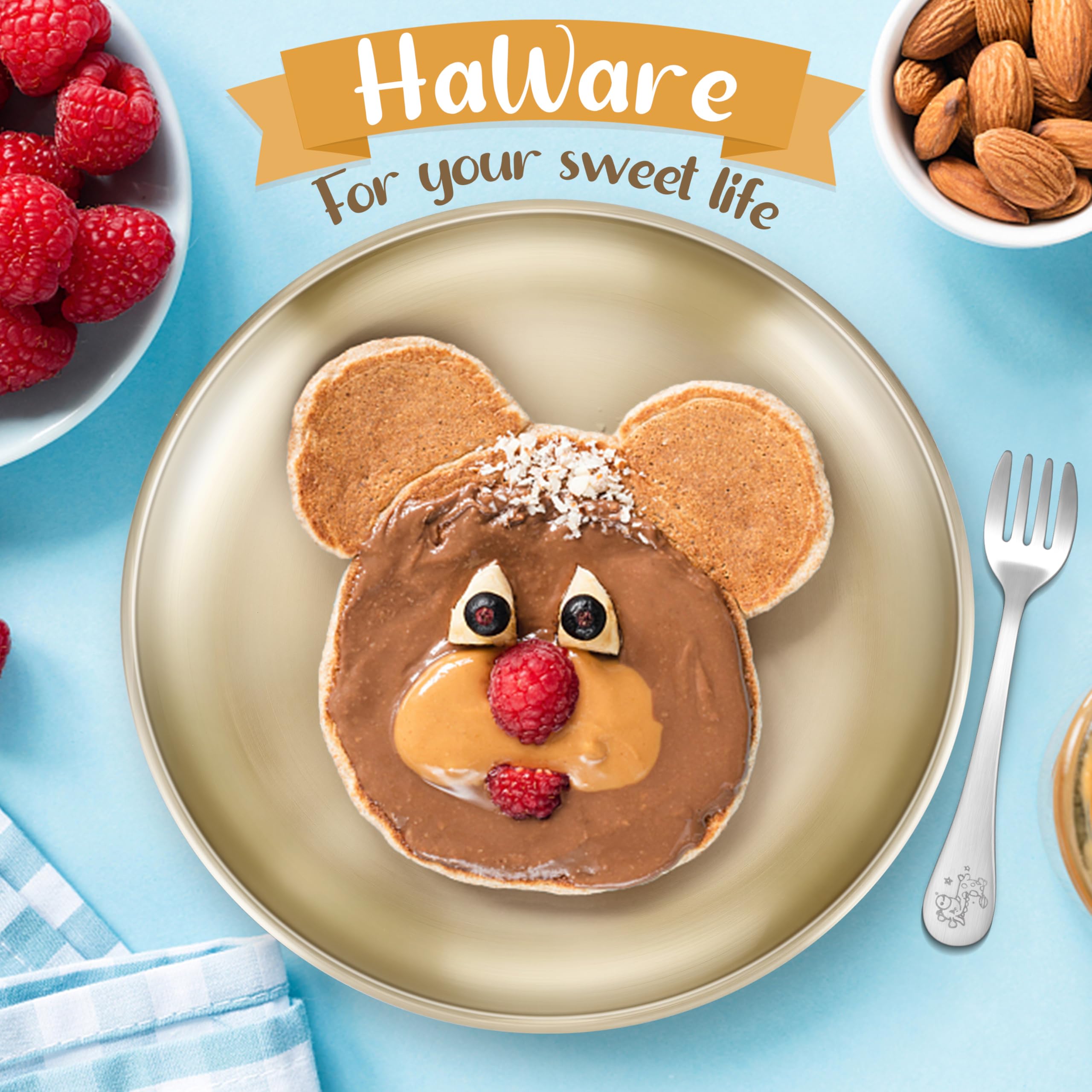 HaWare kids dining plate on camping set illustrates outdoor use.