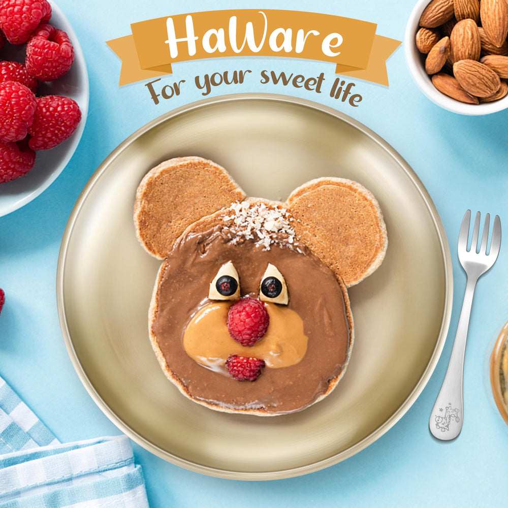 HaWare kids dining plate on camping set illustrates outdoor use.