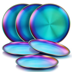 HaWare rainbow 8-inch plate for kids showing colorful dinnerware and sturdy build.