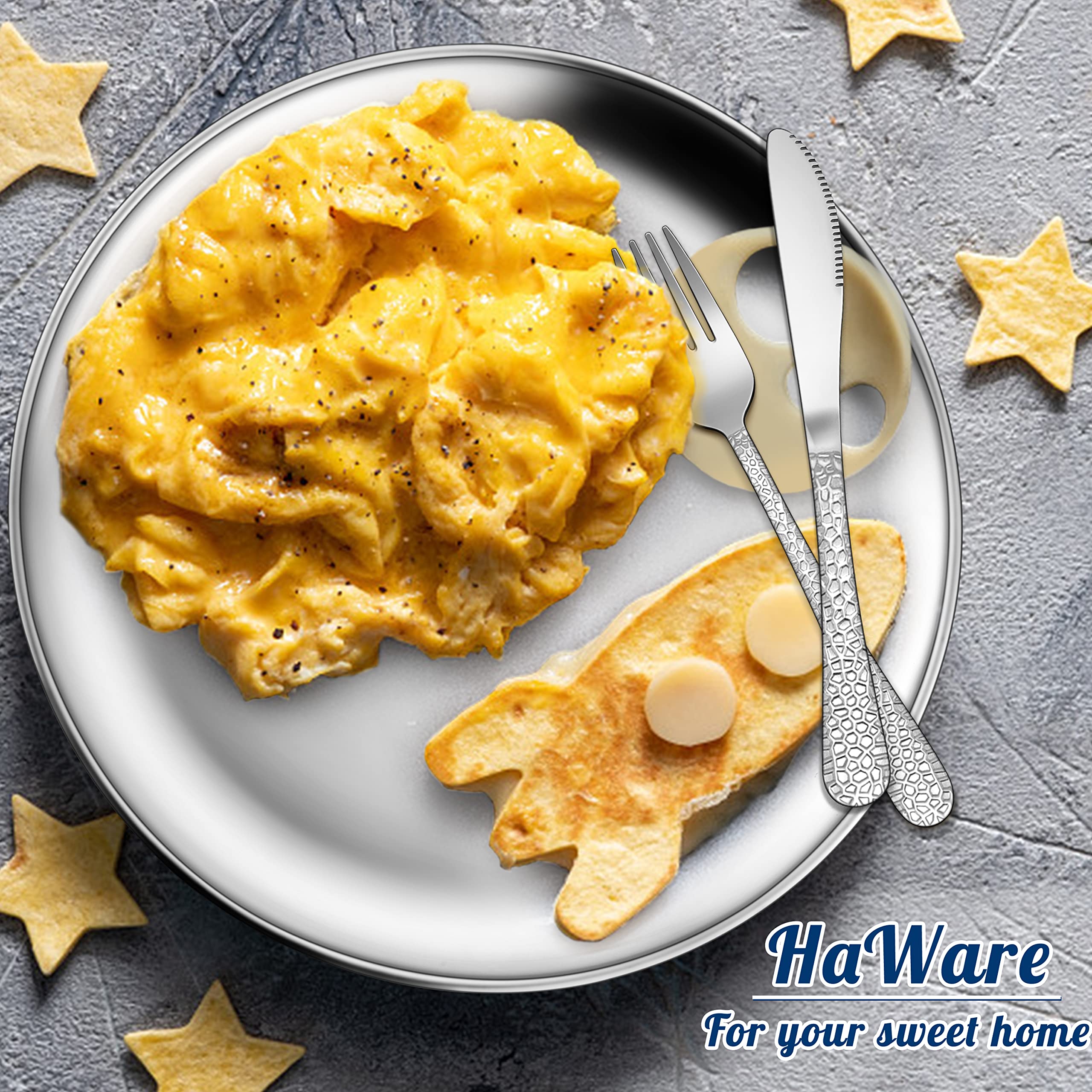 HaWare durable stainless steel plate ideal for camping and picnics.