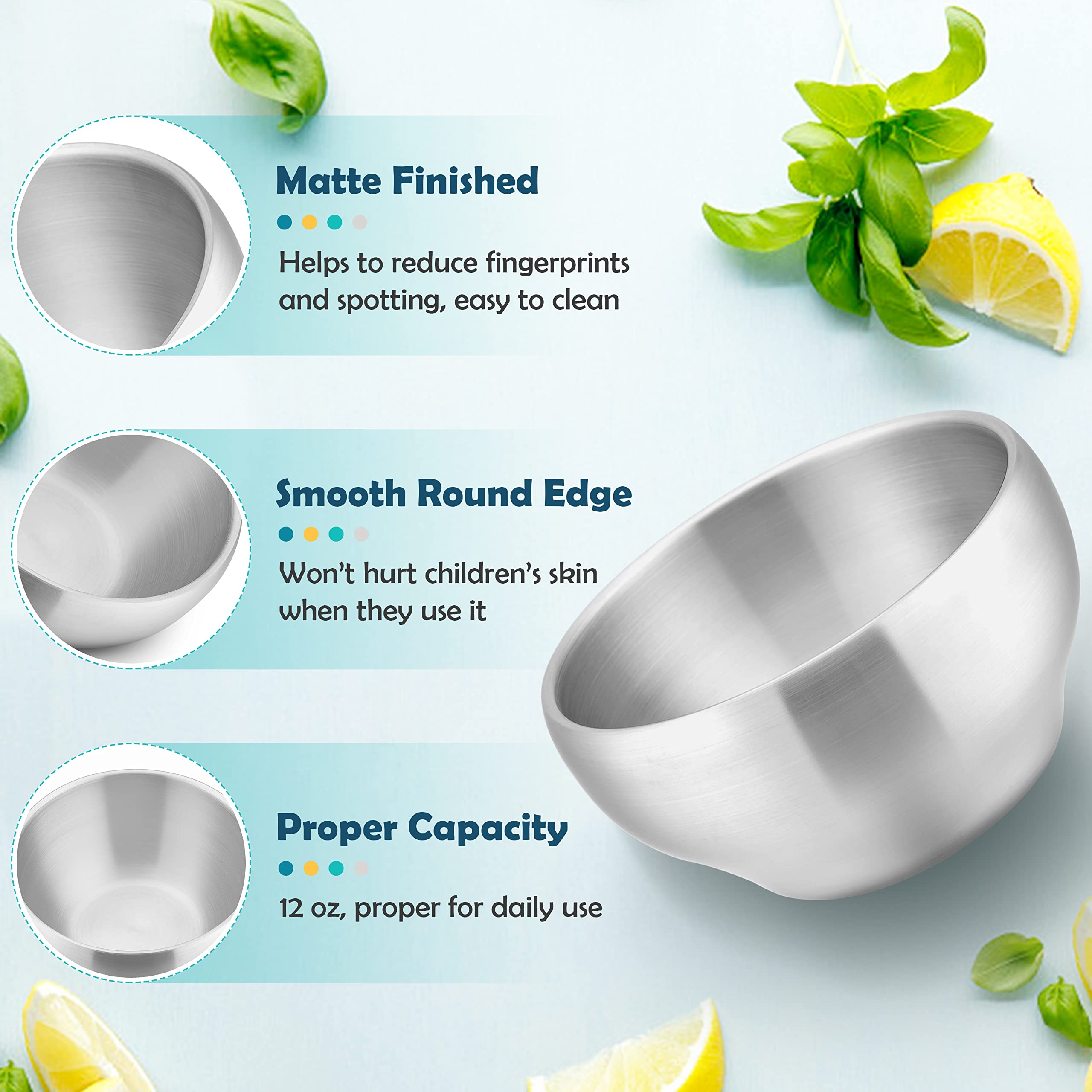 HaWare smooth-edge kids bowl protects lips during meals.