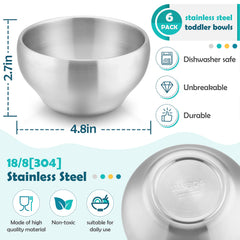 HaWare SUS304 stainless steel bowls offer durable, non-toxic dining for kids.
