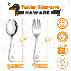 HaWare toddler fork with cat handle supports safe eating.