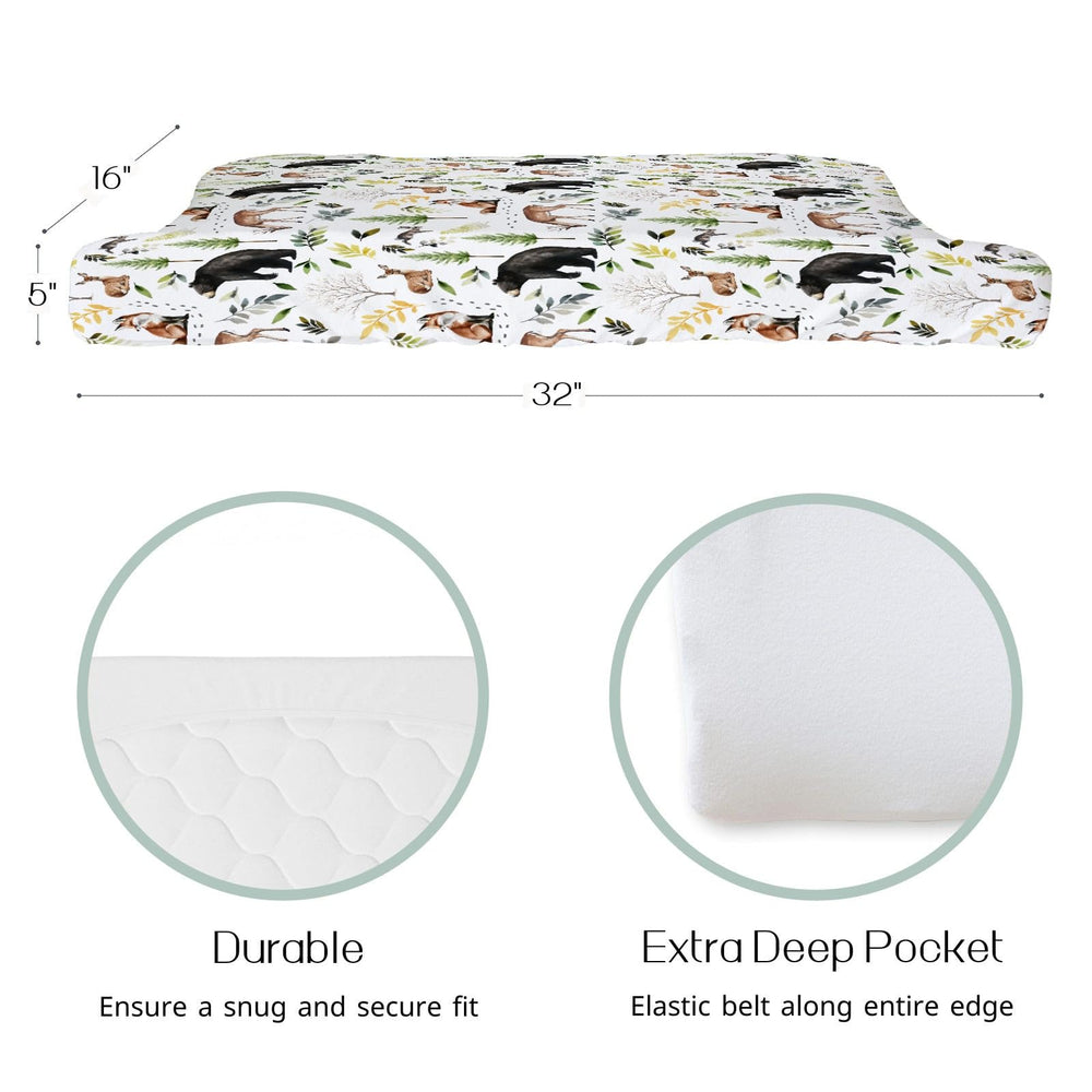 HawSkgFub changing pad cover with deer pattern keeps baby snug.