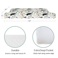 HawSkgFub changing pad cover with deer pattern keeps baby snug.