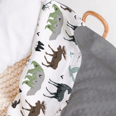 HawSkgFub dotted-back nursery blanket showcases raised polka dots and cozy texture.