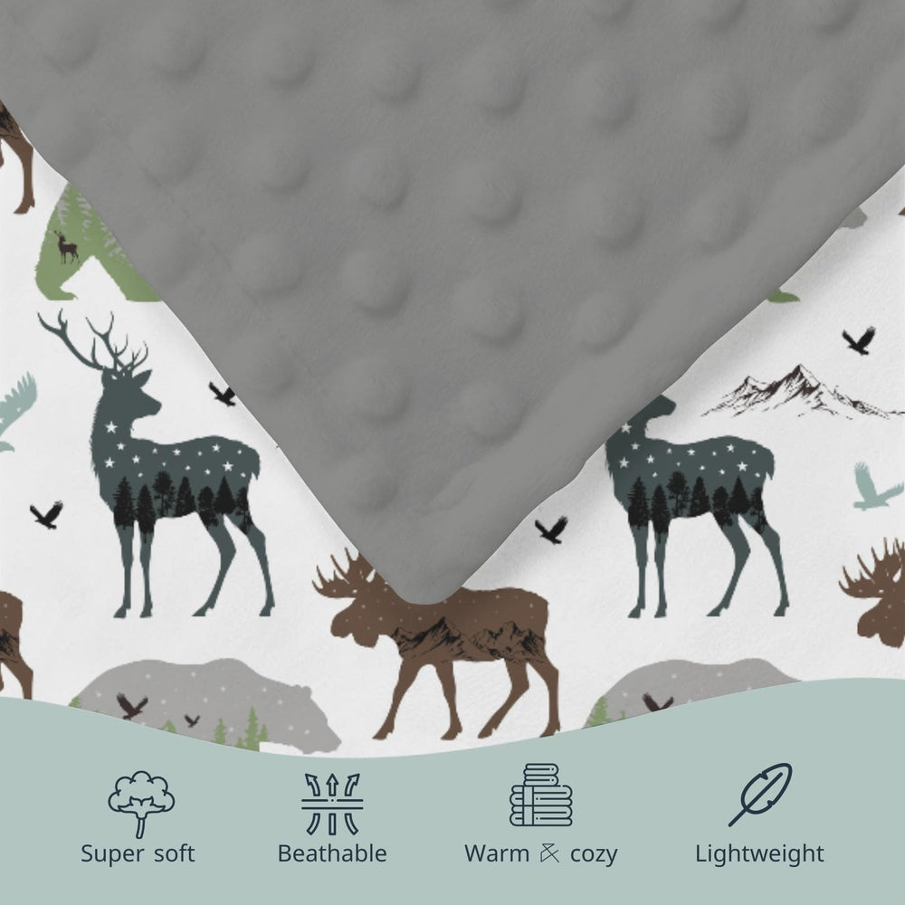 HawSkgFub winter-animals print blanket makes a versatile nursery gift.