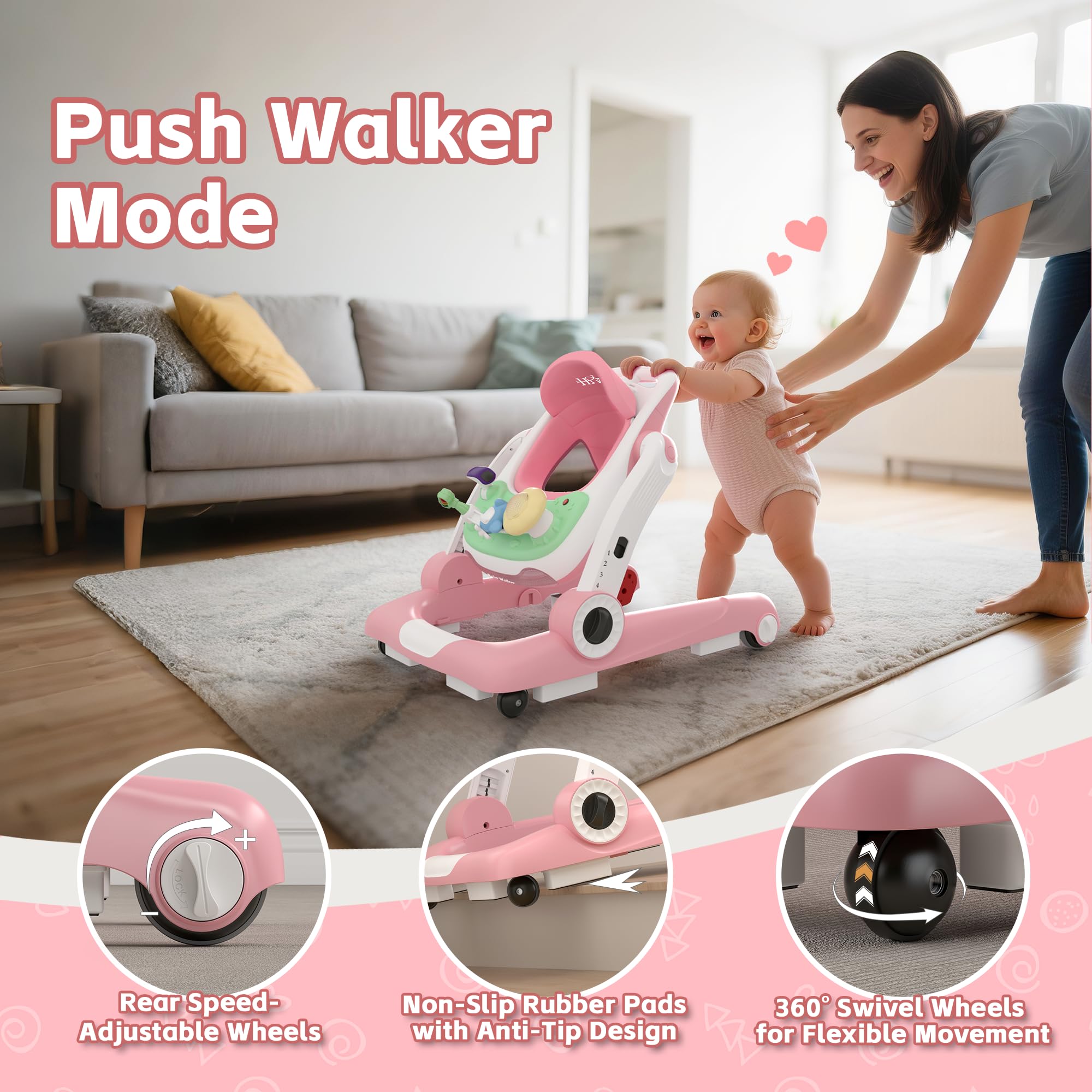 HAWEEK smooth wheels offer quiet movement and safe speed control.