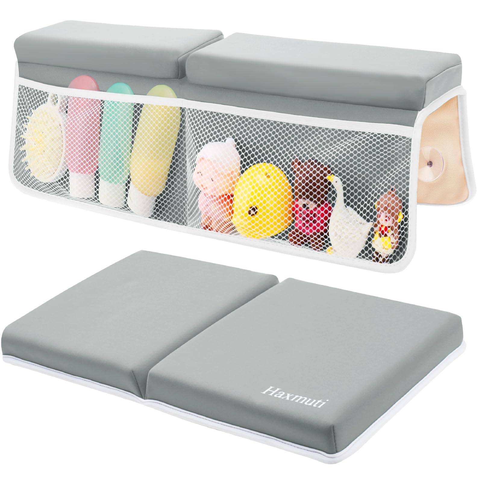Haxmuti bath kneeler and elbow rest set main visual showing comfort during bath time