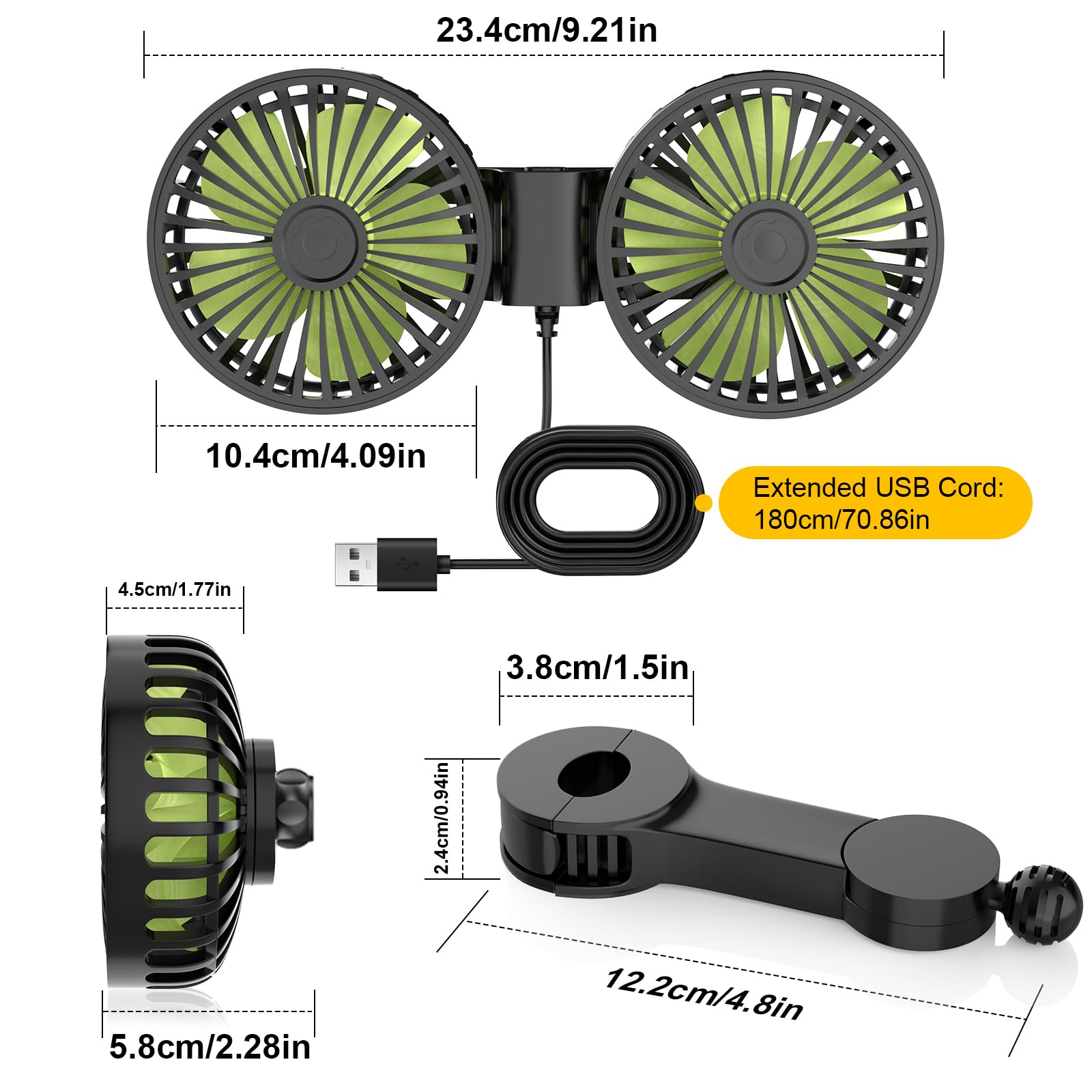 Hayousui 70in cord reaches USB or power bank easily