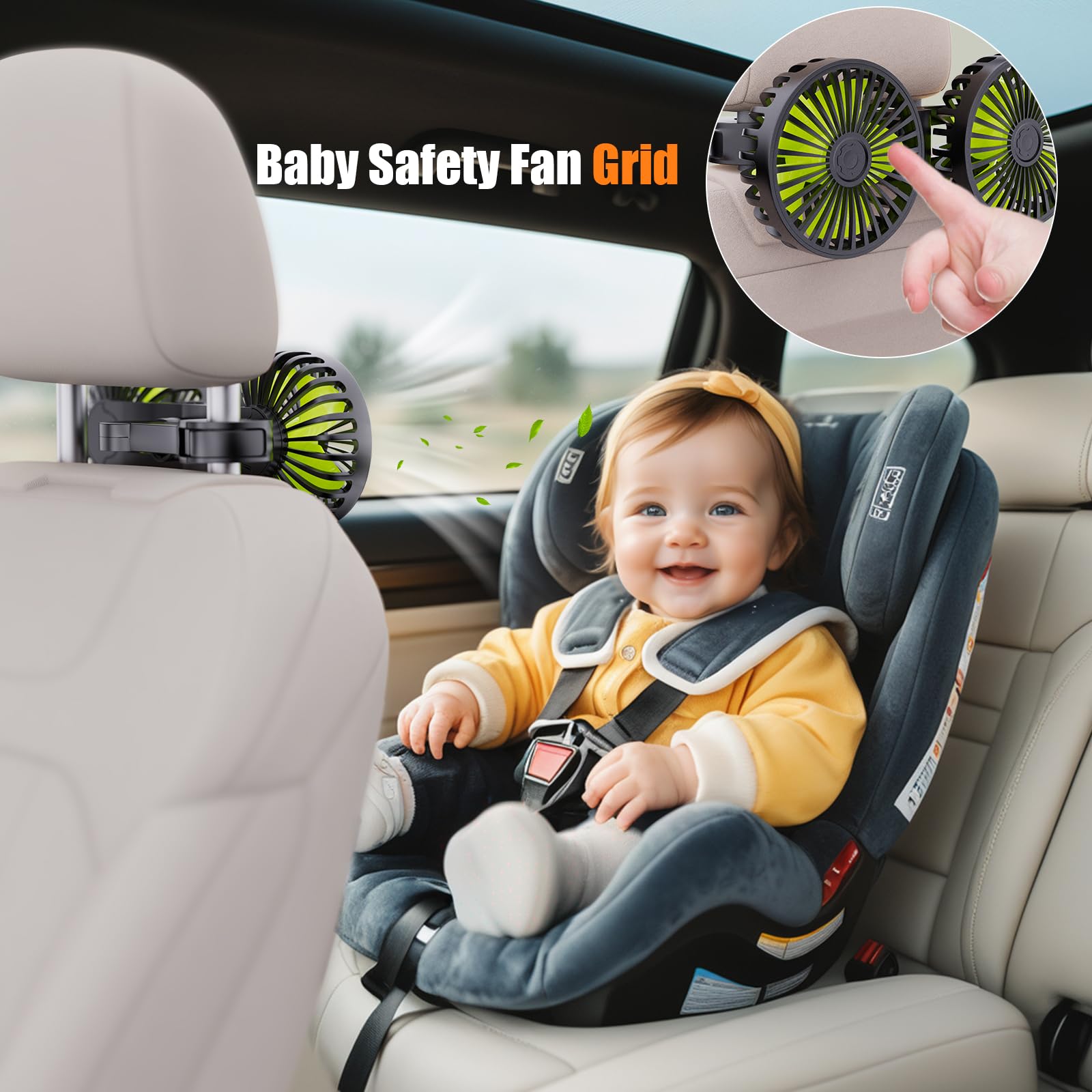 Hayousui USB-powered car fan suitable for multiple vehicle types