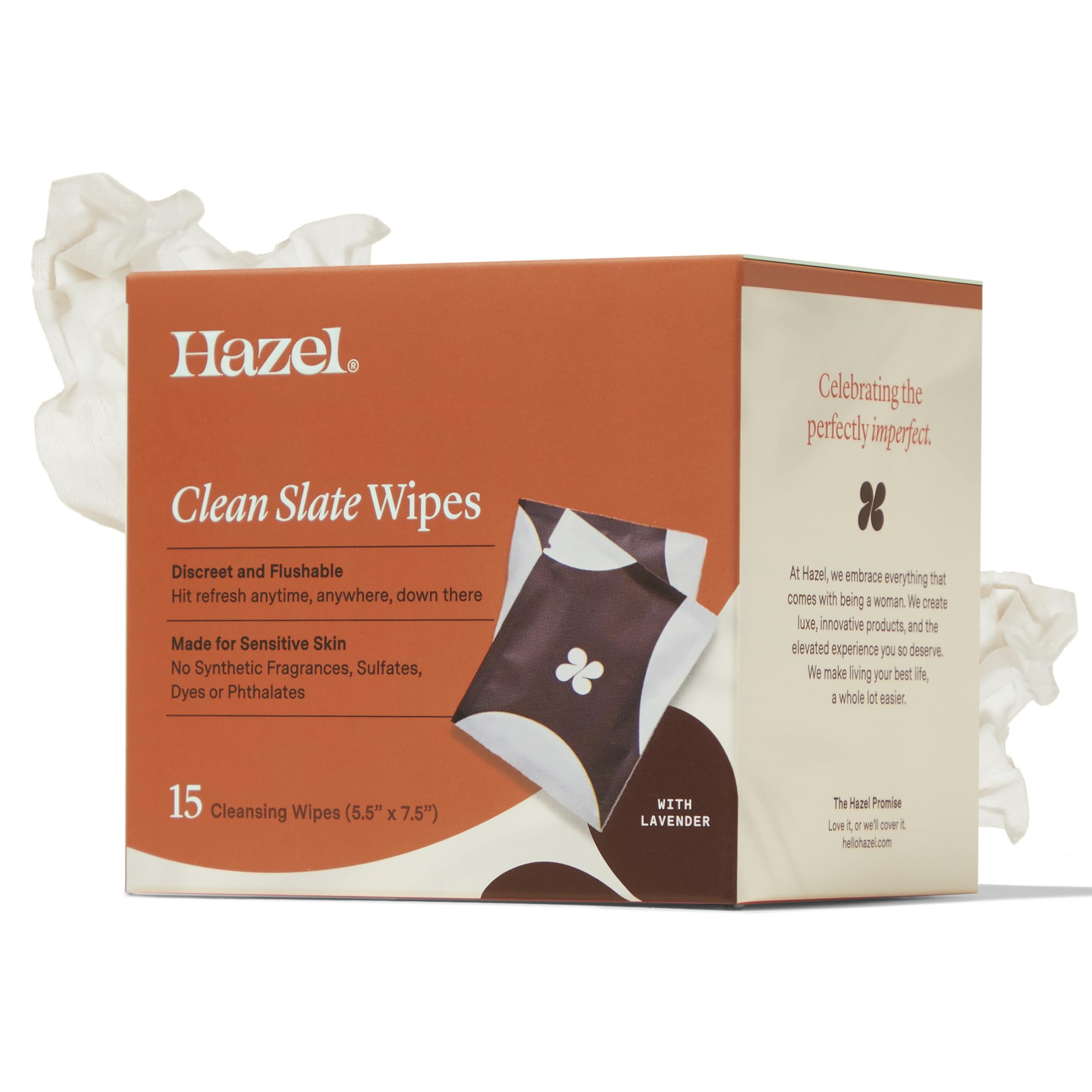 Hazel Clean Slate wipes on-the-go usage for quick freshen up.