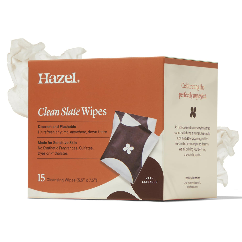 Hazel Clean Slate wipes on-the-go usage for quick freshen up.