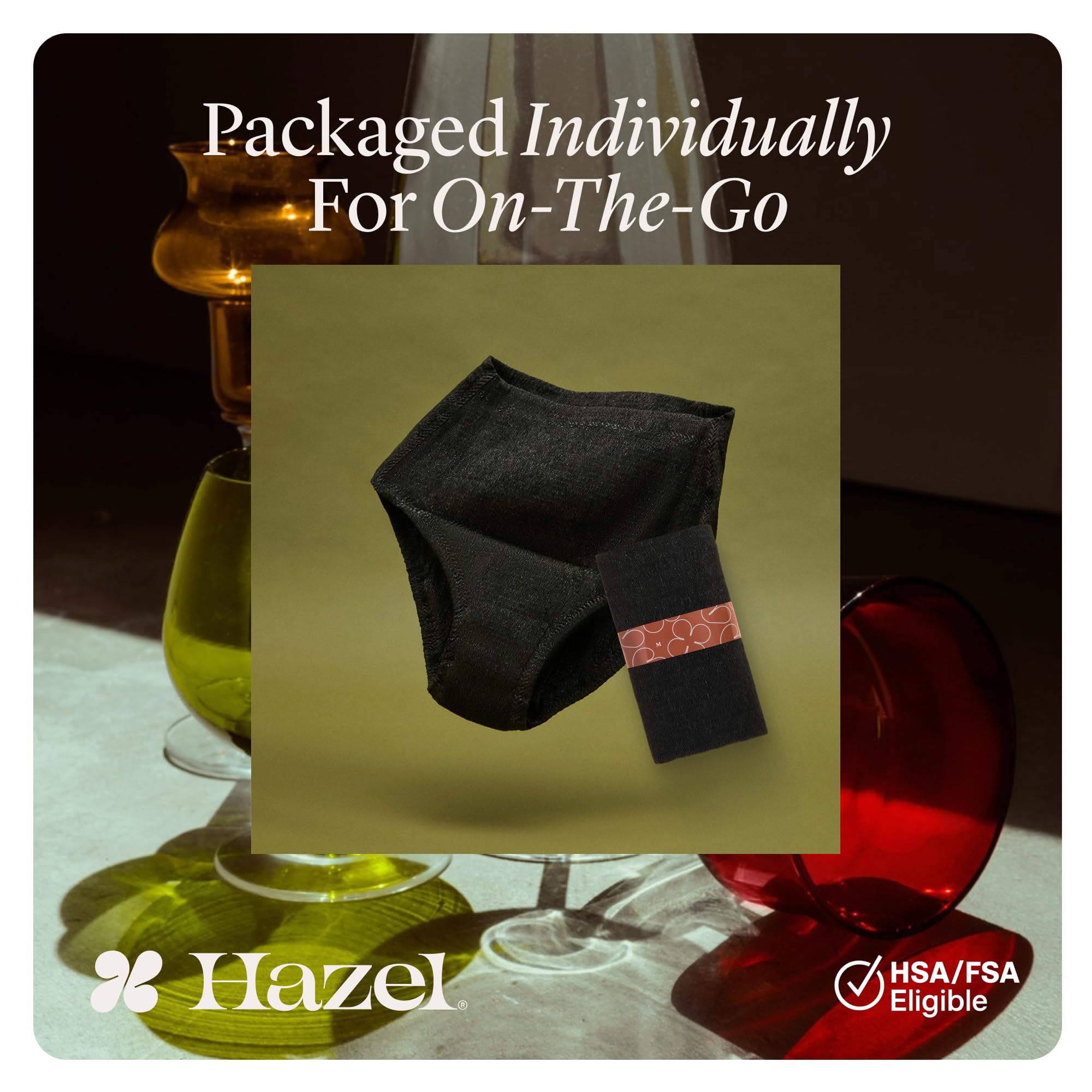 Hazel absorbent core demonstrates up to 1.5 cups capacity.