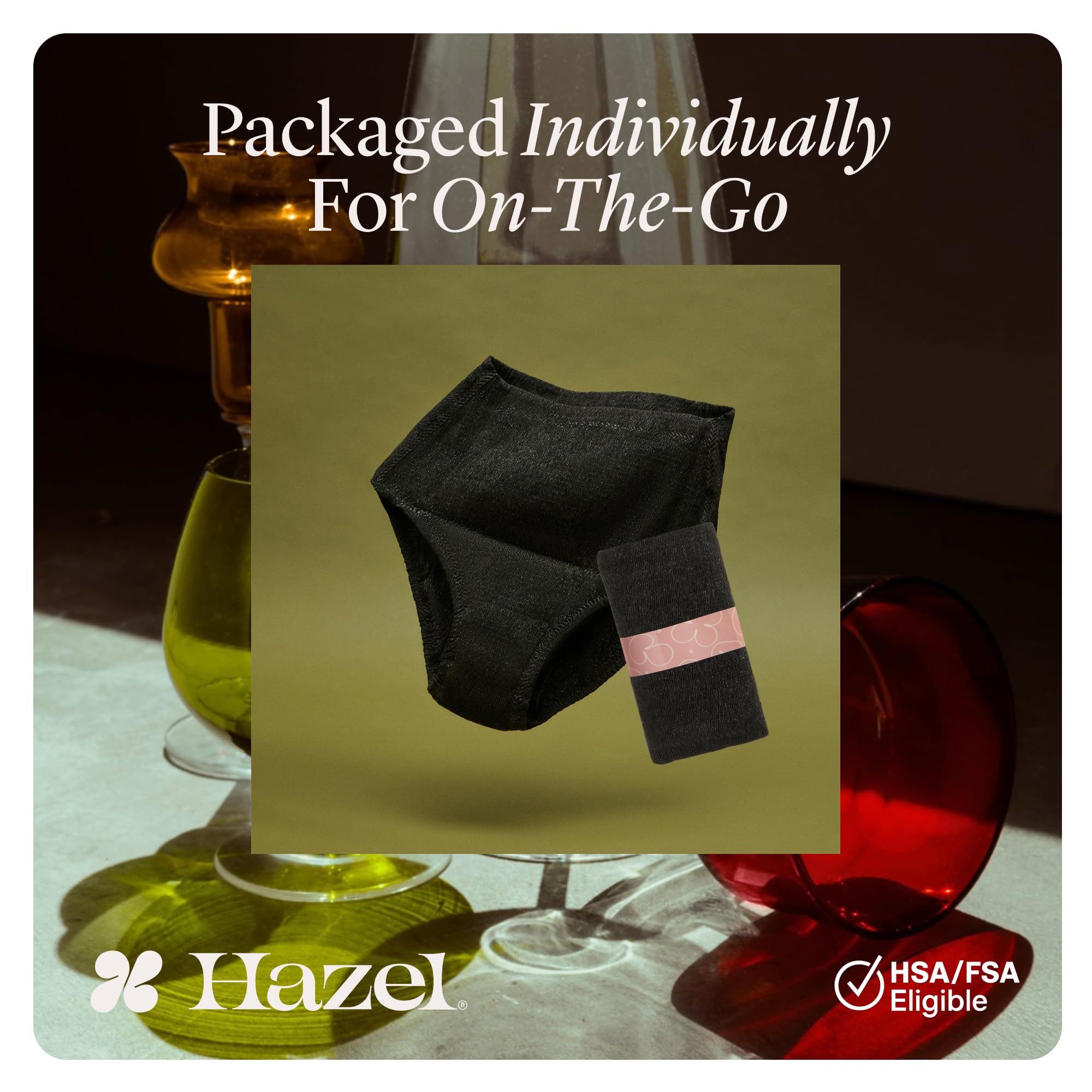 Hazel discreet packaging keeps protection ready on the go.