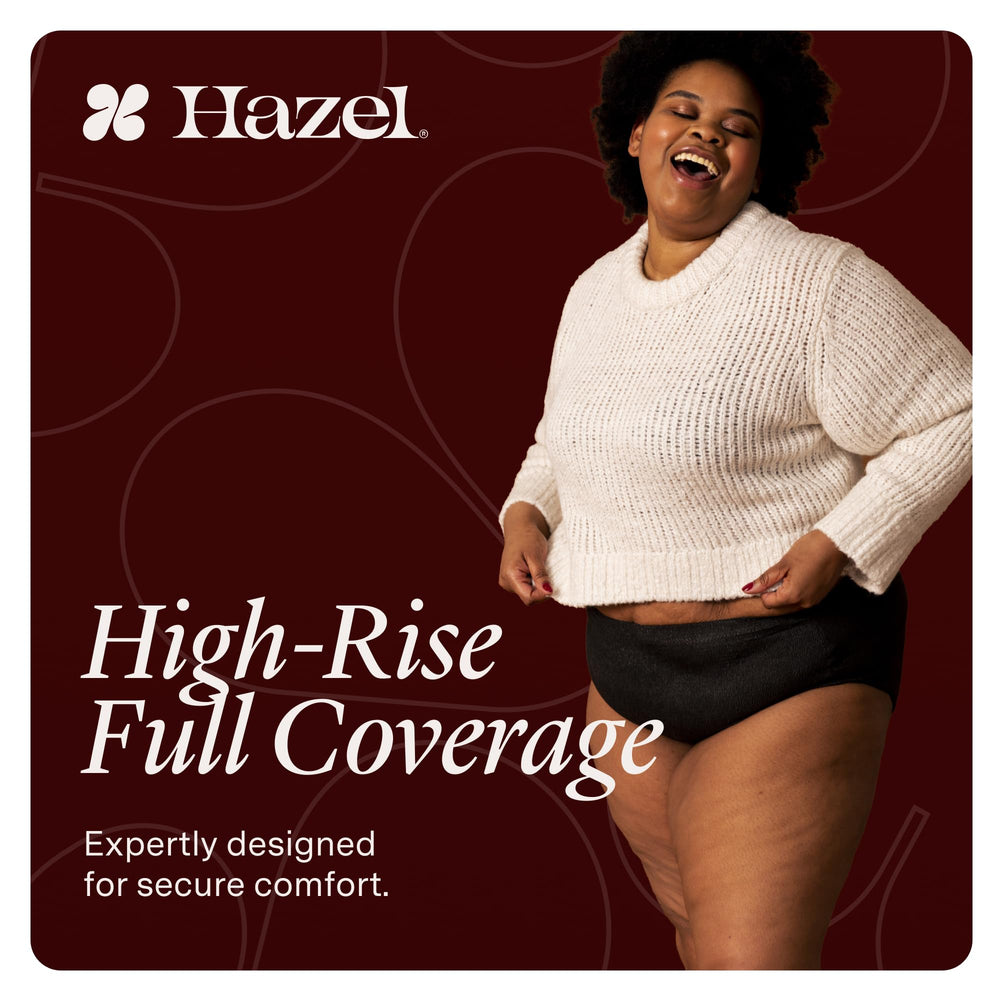 Hazel high-rise briefs with full coverage and no visible panty line.