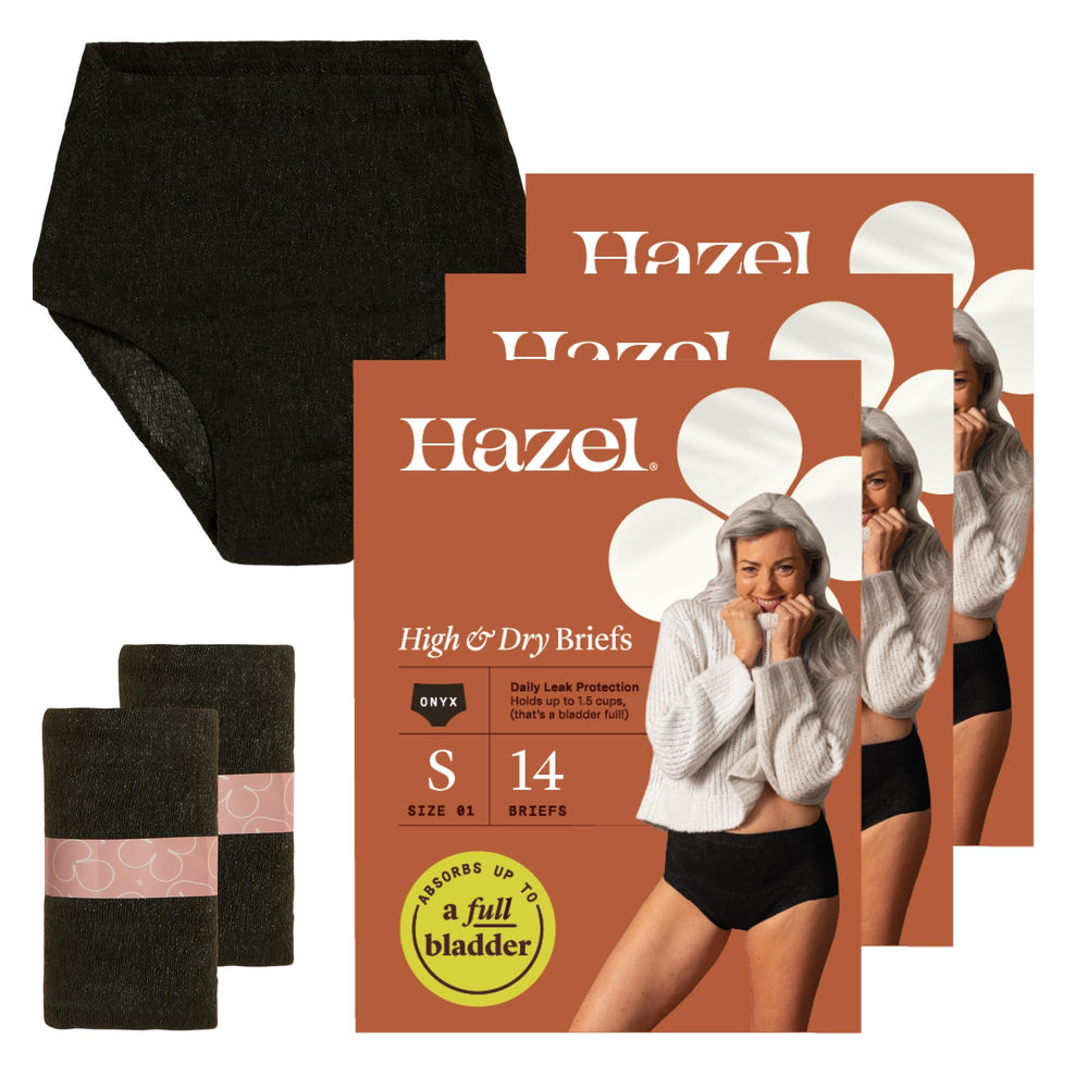Hazel high-waist disposable underwear packaging front shows discreet, comfortable everyday wear.