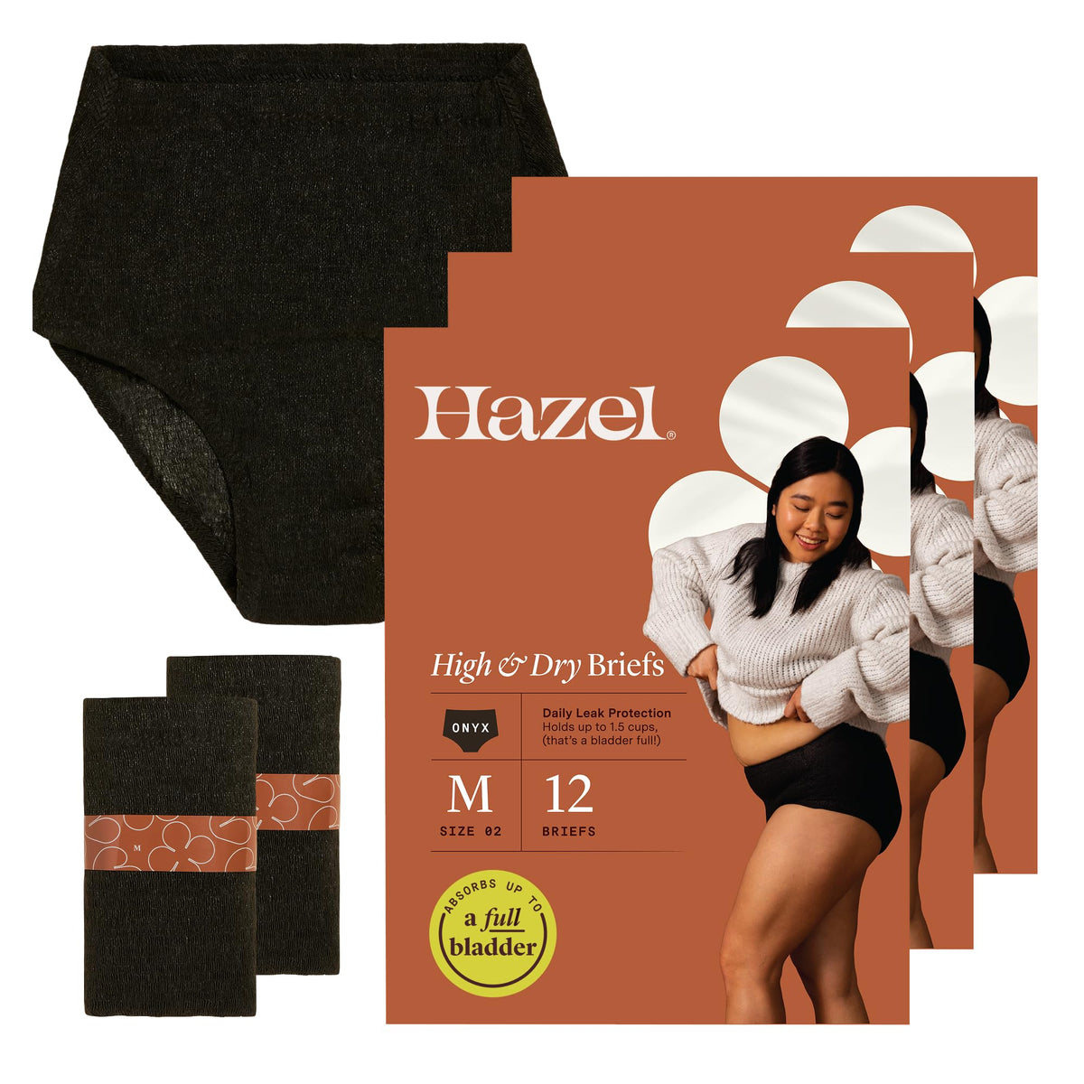 Hazel disposable underwear ultrathin pack shot for on-the-go use.