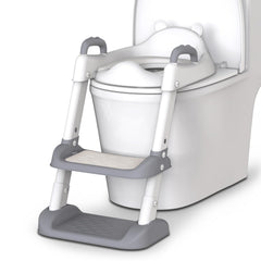HBTower potty seat assembled in grey offers a stable, space-saving setup for toddlers.