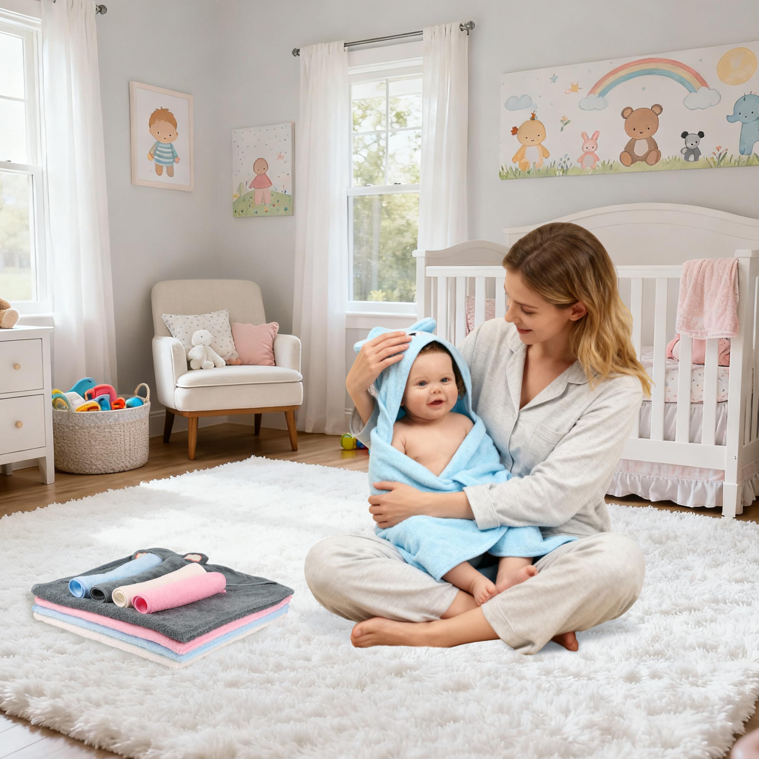 HBHLFZ baby towel versatile use; can become blanket or cape for cuddles.