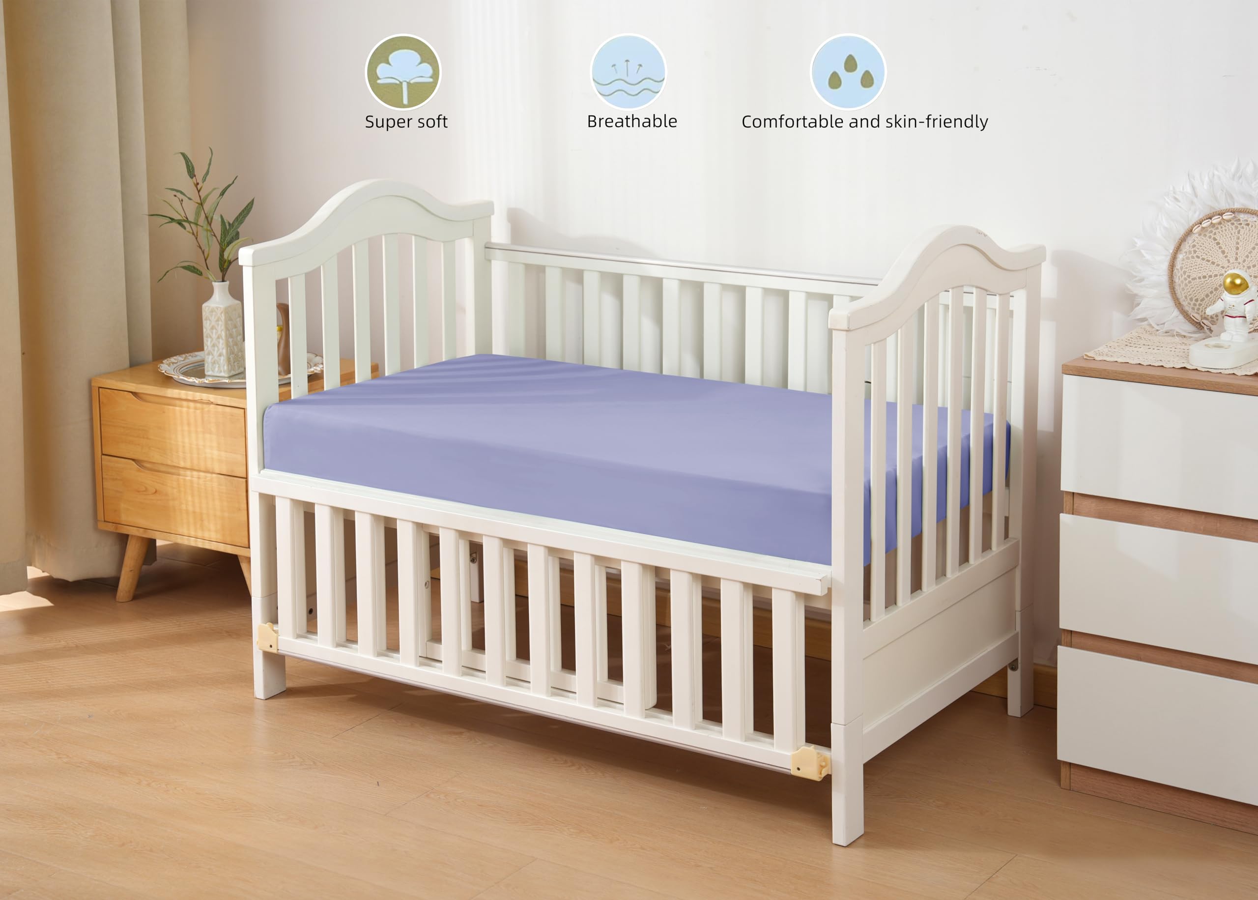 HBHLFZ crib sheet resists stains and fading, durable through washing