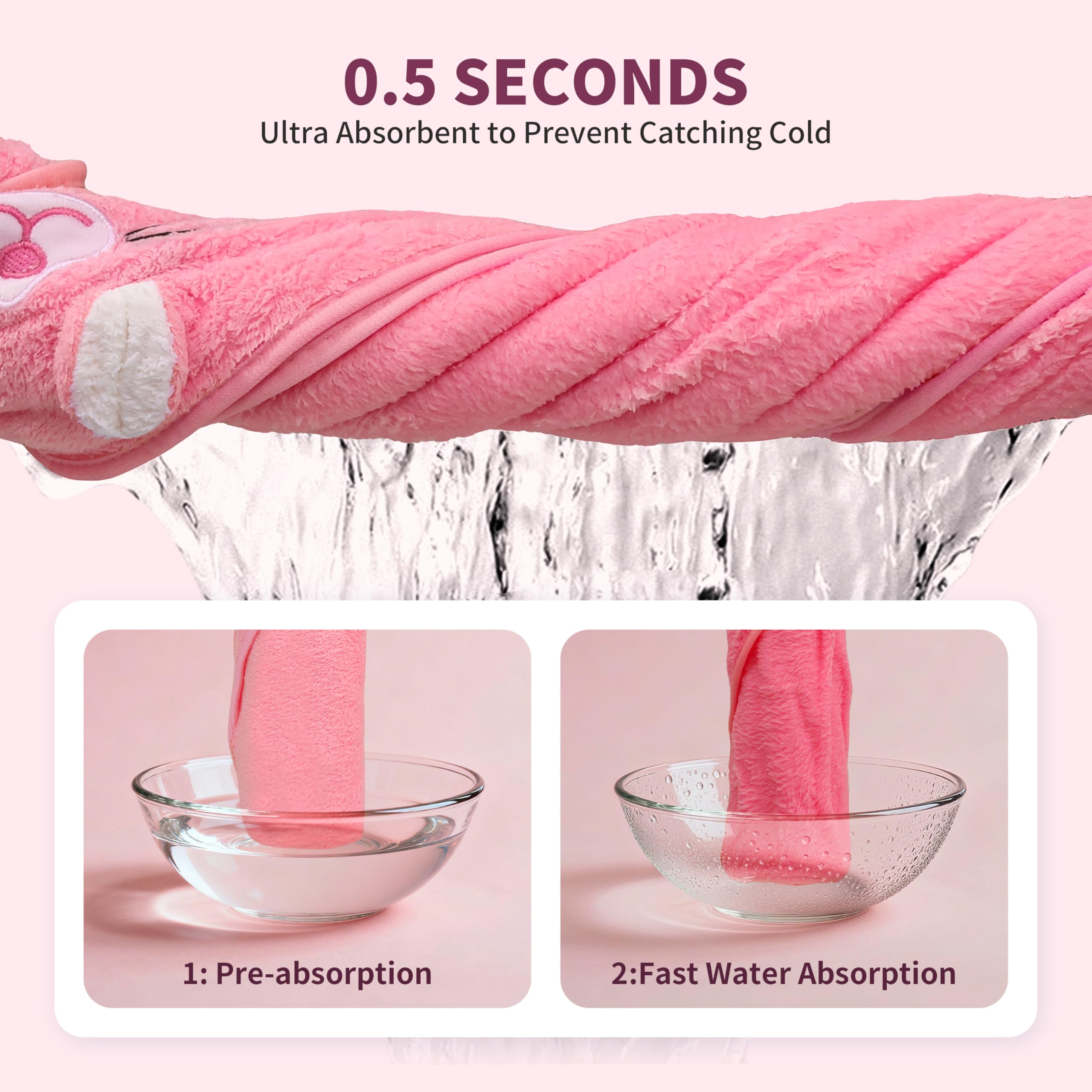 HBHLFZ towel size 31.5x31.5 inches, wraps baby completely