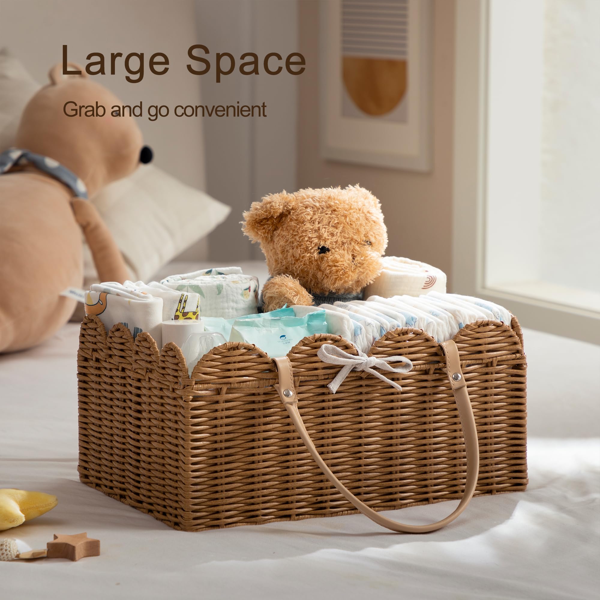 HBlife baby diaper caddy divider provides removable compartments for easy item separation.