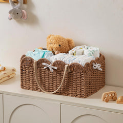 HBlife diaper caddy internal T shaped partition helps categorize items.
