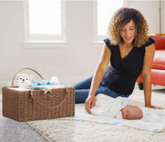 HBlife diaper caddy internal T-shaped partition keeps items separate