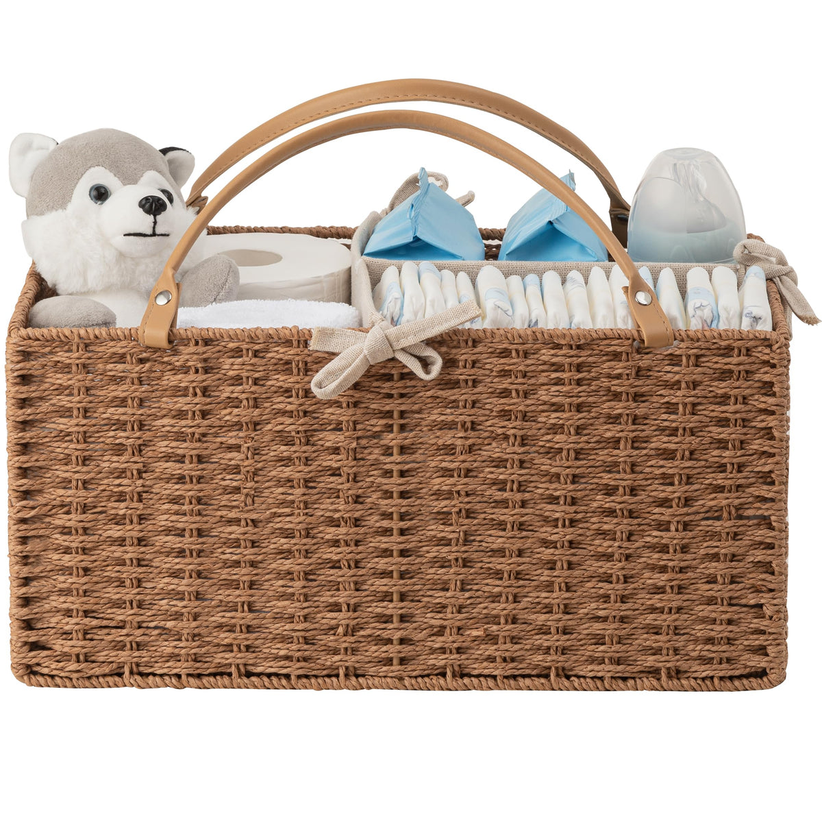 HBlife diaper caddy large basket organizes nursery items at home