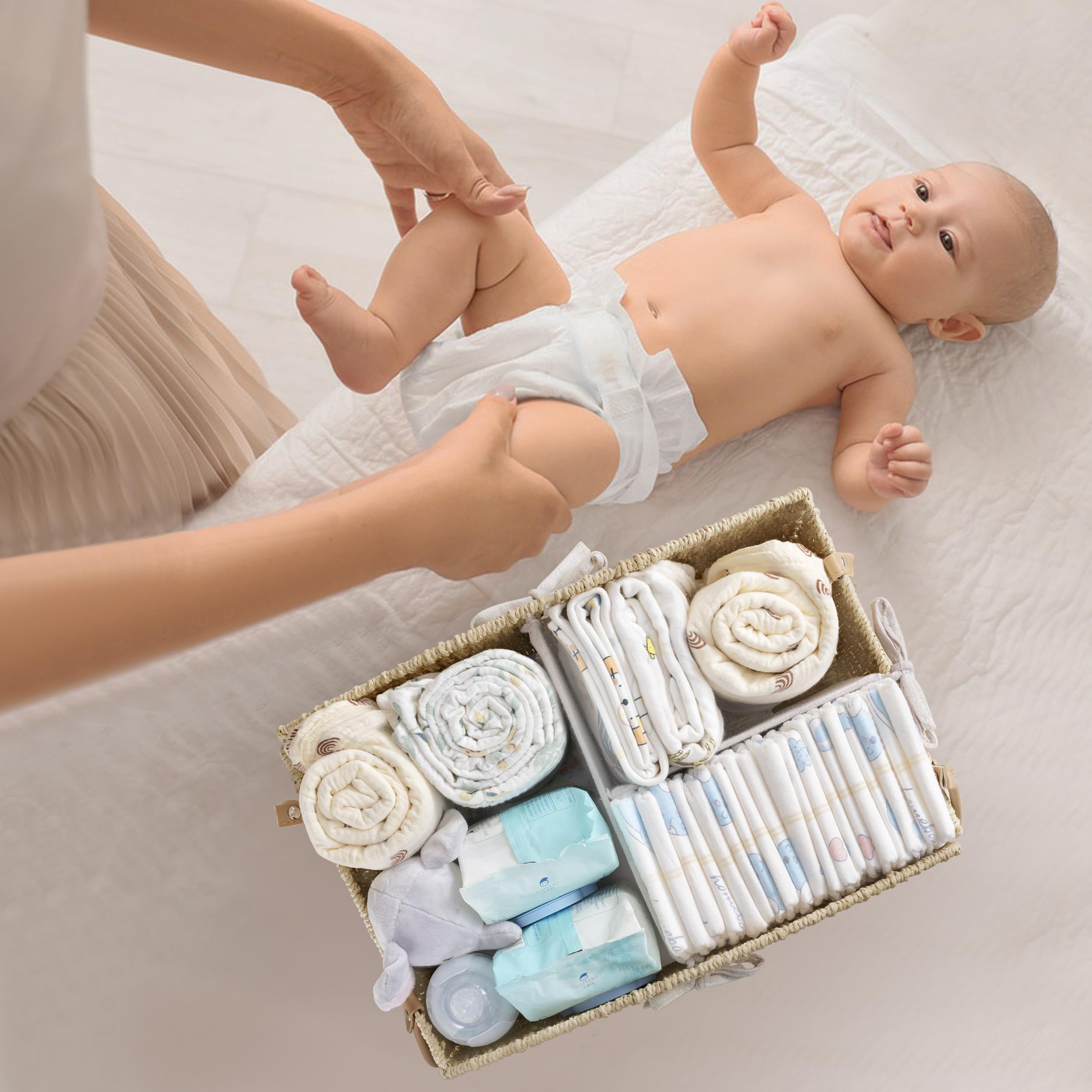 HBlife diaper caddy in a nursery setup for convenient organizing