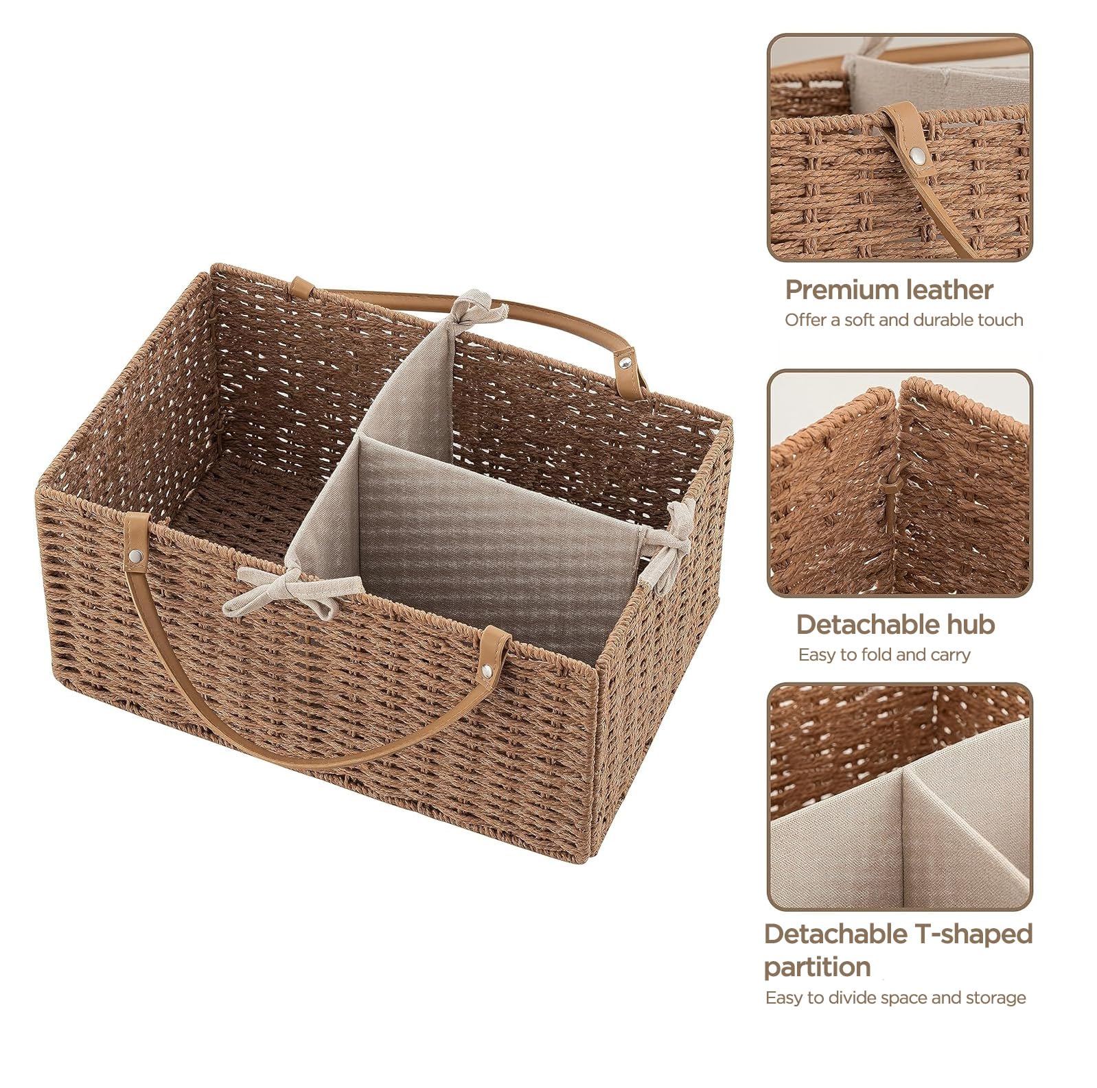 HBlife diaper caddy portable leather handle for easy carrying