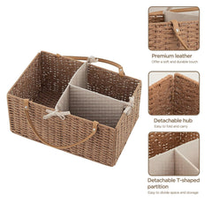 HBlife diaper caddy portable leather handle for easy carrying