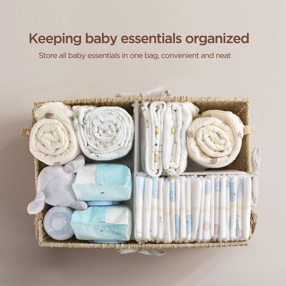 HBlife diaper caddy with removable compartments for organized storage