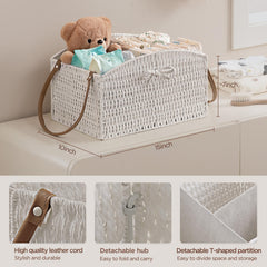 HBlife diaper caddy features removable compartments for easy diaper organization.