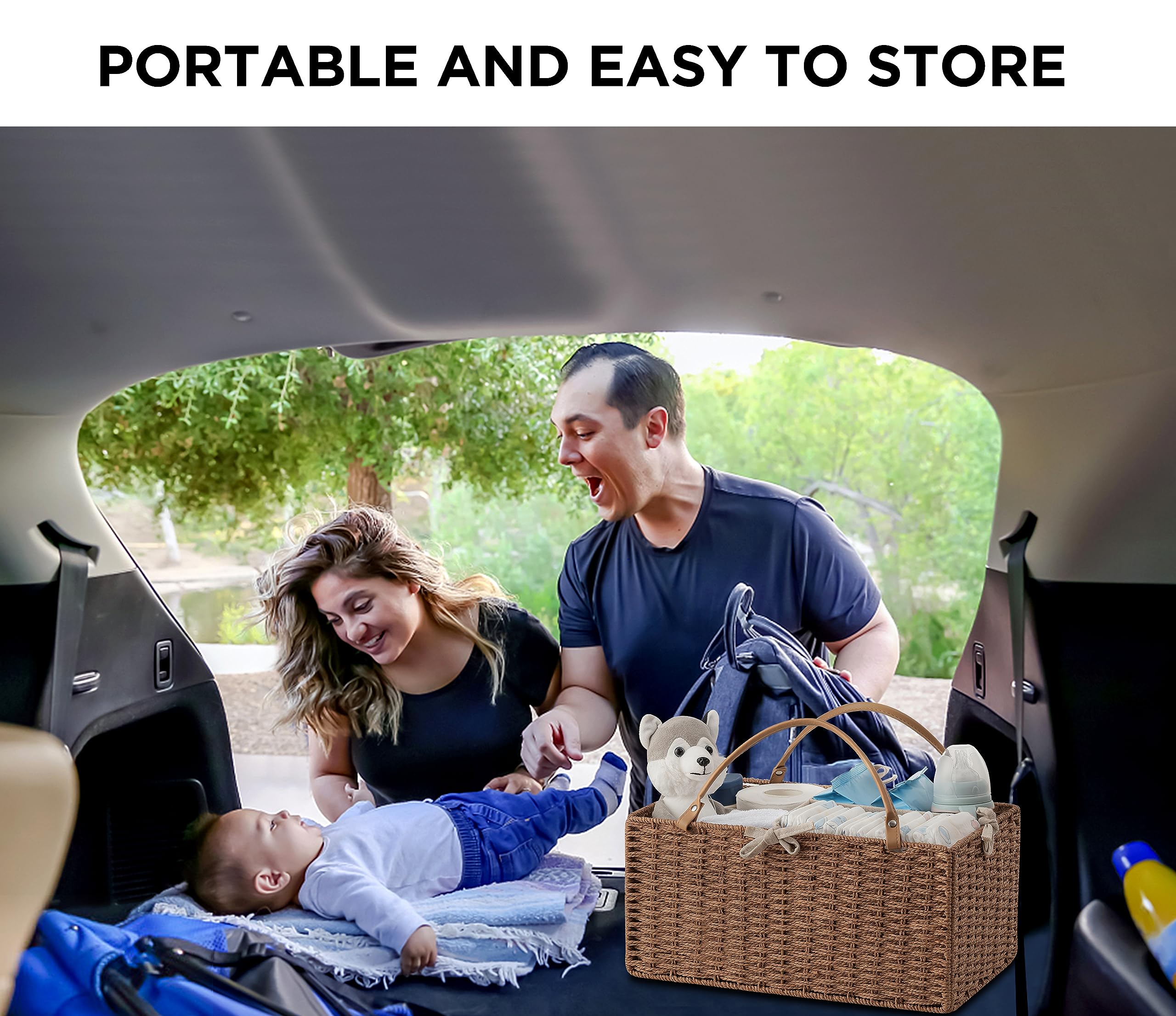 HBlife diaper caddy travel-friendly design for car trips