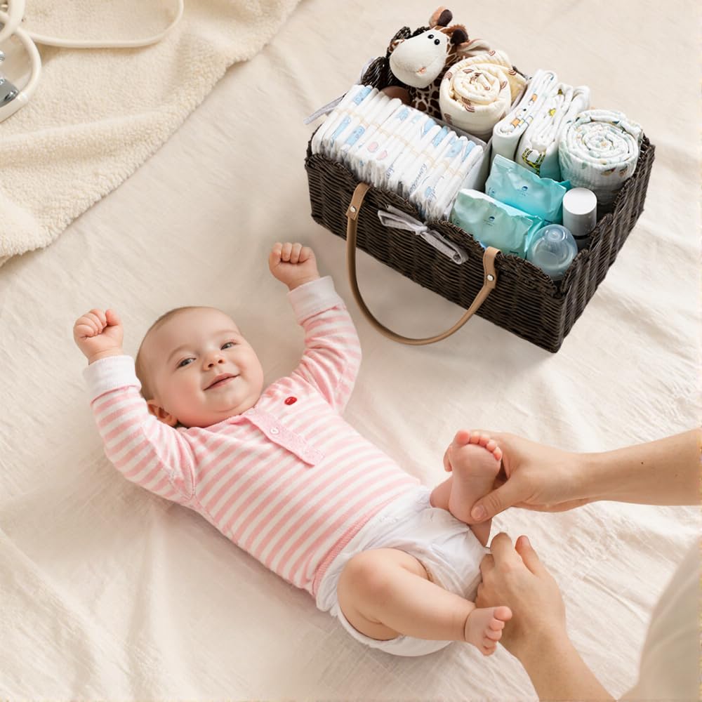 HBlife large capacity 15x10x7 inches fits diapers and changing pads.